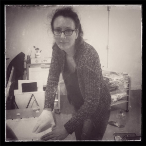 In my studio framing and packing work that just was sold. ©PernillaPersson.com 2016