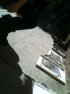 Exposing photopaper in the sun >> teaching photograms.