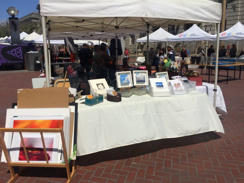Pernilla’s art booth at civic center art bazaar