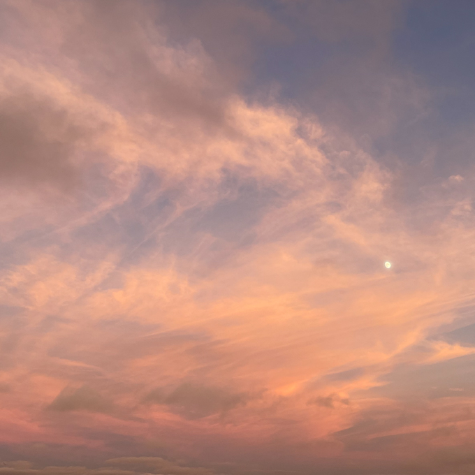 Sunset and moon light
